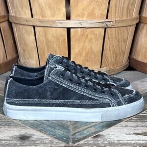 Nothing New Women's Kicks Black Canvas Gray Distressed Sneakers Womens Size 9